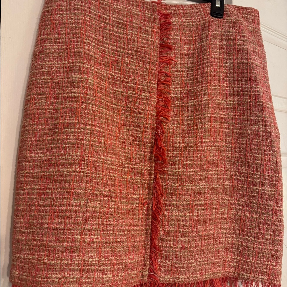 New York & Company Orange/Red Tweed Skirt